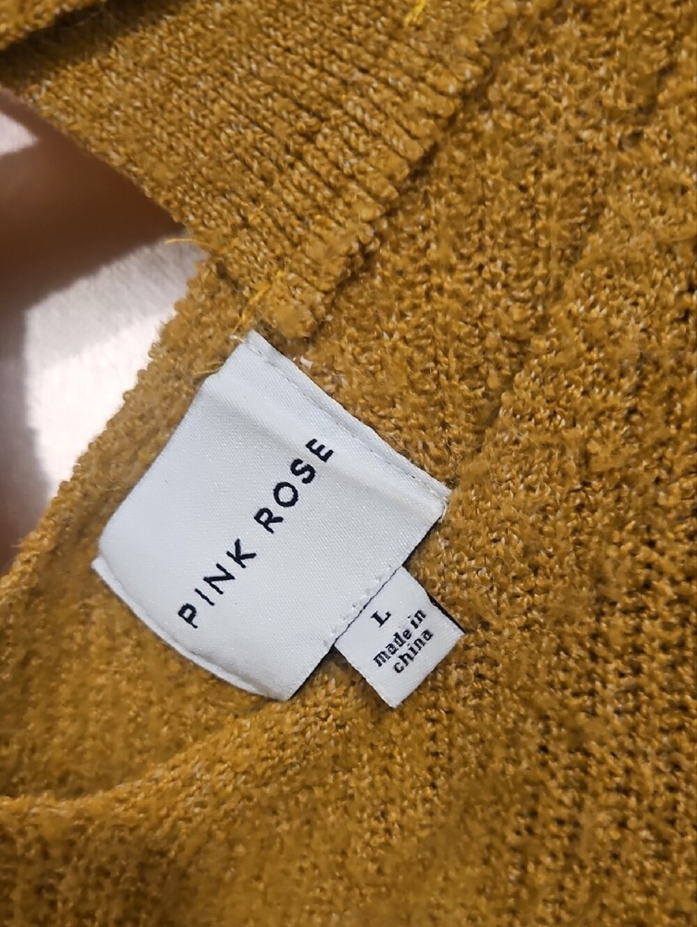 Pink Rose Mustard V-Neck Sweater with Crisscross Back - Picture 4 of 5